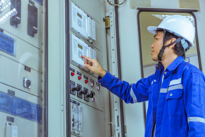 engineer checking the electrical system working